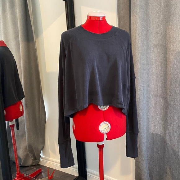 Free People Long Sleve Crop Top - Picture 1 of 2